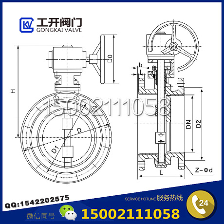 D341F46全襯氟蝶閥結(jié)構(gòu)圖