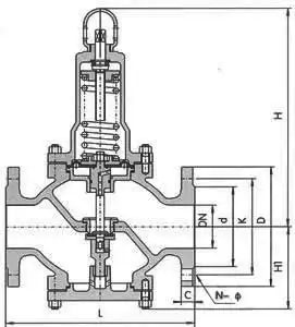Y42X減壓穩(wěn)壓閥結(jié)構(gòu)尺寸
