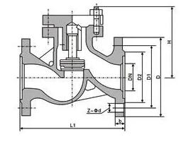 H41W升降式止回閥結構圖