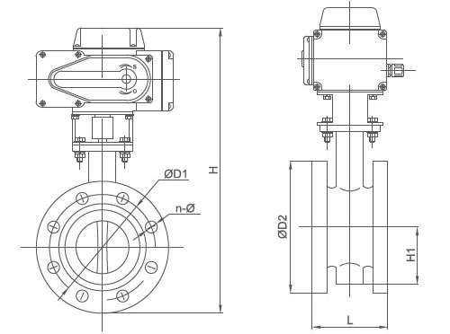 IP68防水型電動(dòng)蝶閥結(jié)構(gòu)尺寸